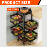NNEDSZ Removable Kitchen Trolley Cart Vegetable Storage Organiser Holder Rotating Rack