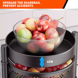 NNEDSZ 5 Tiers Kitchen Trolley Cart Wheels Round Vegetable Storage Holder Fruit Holder