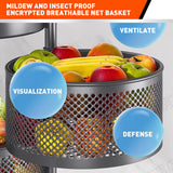 NNEDSZ 5 Tiers Kitchen Trolley Cart Wheels Round Vegetable Storage Holder Fruit Holder