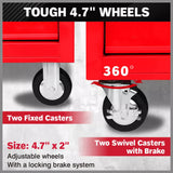 NNEDSZ 9 Drawers Tool Box Chest Cabinet Trolley Box Garage Storage Toolbox Red 1000lbs
