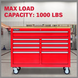 NNEDSZ 9 Drawers Tool Box Chest Cabinet Trolley Box Garage Storage Toolbox Red 1000lbs