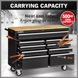 NNEDSZ HORUSDY 9 Drawer Tool Box Chest Cabinet Trolley Box Garage Storage Toolbox Black