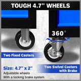 NNEDSZ HORUSDY 42 inch 8 Drawer Tool Cabinet 1000 lbs Wood Top Power Strip Casters Blue