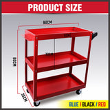 NNEDSZ Blue 3-Tier Tool Cart Trolley Toolbox Workshop Garage Storage 150KG Organizer Garage