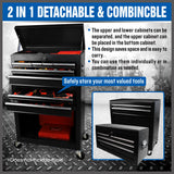NNEDSZ 7 Drawer Tool Box Chest Cabinet Trolley Toolbox Garage Storage Lockable Blue