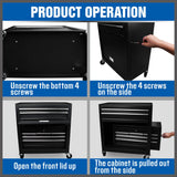 NNEDSZ 7 Drawer Tool Box Chest Cabinet Trolley Toolbox Garage Storage Lockable Blue