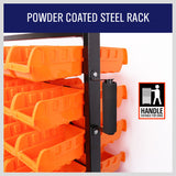 NNEDSZ 92-Piece Bin Mobile Garage Storage Bin Rack Heavy-Duty Tool Organizer with Swivel Wheels