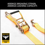 NNEDSZ 50mm x 10M Tie Down Strap Heavy Duty Ratchet Straps Trailer Boat 2000KG Loading