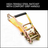 NNEDSZ 50mm x 10M Tie Down Strap Heavy Duty Ratchet Straps Trailer Boat 2000KG Loading