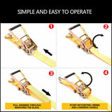 NNEDSZ 50mm x 10M Tie Down Strap Heavy Duty Ratchet Straps Trailer Boat 2000KG Loading