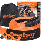 NNEDSZ Heavy Duty 9.1M Recovery Tow Straps Snatch Kit - 32,000 LBS Break Strength with D-Ring Shackles for Off-Roading Recovery and Hauling