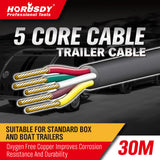 NNEDSZ 30M x 5 Core Wire Cable Trailer Cable Automotive Boat Caravan Truck Coil V90 PVC
