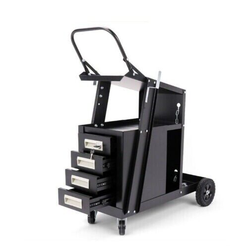 NNEDSZ 4-Drawer Welding Cart MIG Welder Trolley Cabinet TIG ARC MMA Plasma Cutter Bench