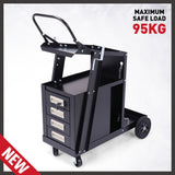 NNEDSZ 4-Drawer Welding Cart MIG Welder Trolley Cabinet TIG ARC MMA Plasma Cutter Bench