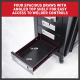 NNEDSZ 4-Drawer Welding Cart MIG Welder Trolley Cabinet TIG ARC MMA Plasma Cutter Bench