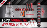 NNEDSZ Magnetic Spanner Holder Aluminum 15 Wrench Rack Tool Screwdriver Organizer Red