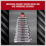 NNEDSZ Magnetic Spanner Holder Aluminum 15 Wrench Rack Tool Screwdriver Organizer Red