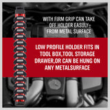 NNEDSZ Magnetic Spanner Holder Aluminum 15 Wrench Rack Tool Screwdriver Organizer Red