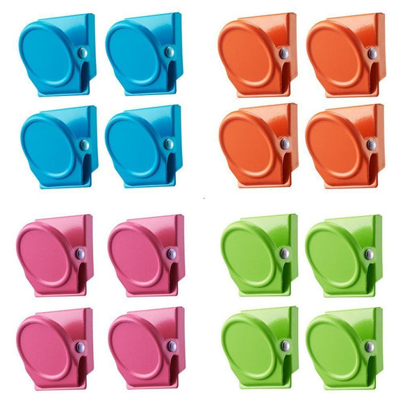 NNEDSZ 16Pc Magnetic Spring Clamps Magnet Refrigerator Clips Note Holder Fridge Tips