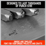 NNEDSZ 9Pc 6mm Number Stamp Punches Set Metal Plastic Wood Leather With Storage Case