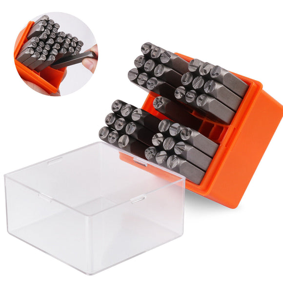 NNEDSZ 37Pcs 6mm Number & Capital Letter Stamp Set Punches Metal Plastic Wood Leather