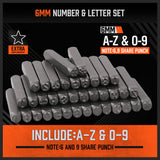 NNEDSZ 37Pcs 6mm Number & Capital Letter Stamp Set Punches Metal Plastic Wood Leather