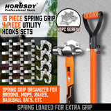 NNEDSZ HORUSDY Spring Grip Mop & Broom Holder Wall Mounted Garden Tools Storage Clip