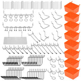 NNEDSZ 142Pc Pegboard Hooks Set Peg board Hanger Assortment Storage Trays Organizer Bin