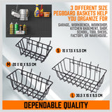 NNEDSZ 127Pc Pegboard Hooks Set Storage Baskets Organizer Hanger Inc. 4 Small Peg Board