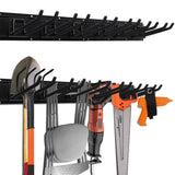 NNEDSZ Wall Mounted Hook Rail Set Bike Holder Garden Tool Storage Rack Garage Organizer