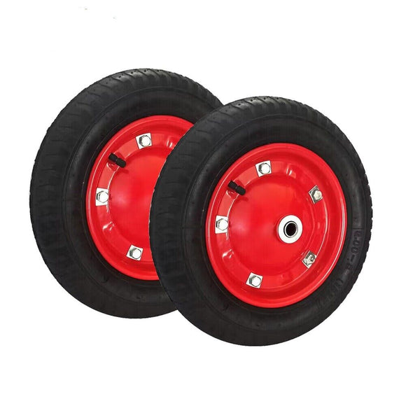 NNEDSZ 2-Piece 13inch 3.00-8 Wheelbarrow Trolley Wheel 16mm Bore Tyre Wheels Pneumatic