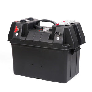 NNEDSZ 12V 100AH Deep Cycle Battery Box Portable Power Storage Marine Solar USB Camping