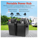 NNEDSZ 12V 100AH Deep Cycle Battery Box Portable Power Storage Marine Solar USB Camping