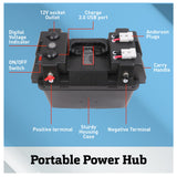 NNEDSZ 12V 100AH Deep Cycle Battery Box Portable Power Storage Marine Solar USB Camping