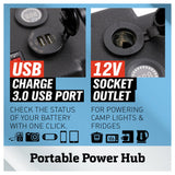 NNEDSZ 12V 100AH Deep Cycle Battery Box Portable Power Storage Marine Solar USB Camping