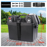 NNEDSZ 12V 100AH Deep Cycle Battery Box Portable Power Storage Marine Solar USB Camping