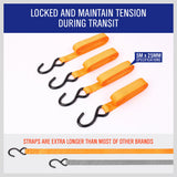 NNEDSZ 4Pc Ratchet Tie Down Strap Set 25mm x 5m Heavy Duty 500kg Capacity Commercial