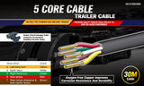 NNEDSZ 30M X 7 Core Wire Cable Trailer Cable Automotive Boat Caravan Truck Coil V90 PVC