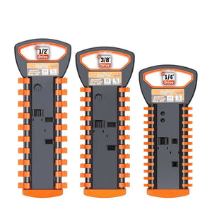 NNEDSZ 3Pc Socket Rails 66 Socket Holder Space Organiser Garage Rack 1/4" 3/8" 1/2"