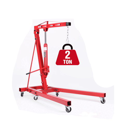 NNEDSZ 2-Ton Hydraulic Engine Crane Foldable Hoist Stand for Mobile Garage Lifting- Workshop Essential