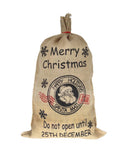 NNEDSZ 50x70cm Canvas Hessian Christmas Santa Sack Xmas Stocking Reindeer Kids Gift Bag, 50x80cm Hessian - Merry Christmas