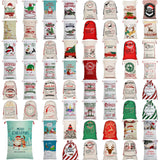 NNEDSZ 50x70cm Canvas Hessian Christmas Santa Sack Xmas Stocking Reindeer Kids Gift Bag, 50x80cm Hessian - Merry Christmas