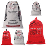 NNEDSZ 50x70cm Canvas Hessian Christmas Santa Sack Xmas Stocking Reindeer Kids Gift Bag, 50x80cm Hessian - Merry Christmas
