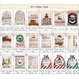 NNEDSZ 50x70cm Canvas Hessian Christmas Santa Sack Xmas Stocking Reindeer Kids Gift Bag, 50x80cm Hessian - Merry Christmas