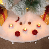 NNEDSZ 60/78/90/122cm Christmas Snow Plush Tree Skirt Xmas Base Floor Mat Cover Decor, 78cm (30.7")