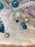 NNEDSZ 60/78/90/122cm Christmas Snow Plush Tree Skirt Xmas Base Floor Mat Cover Decor, 122cm (48")