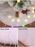 NNEDSZ 60/78/90/122cm Christmas Snow Plush Tree Skirt Xmas Base Floor Mat Cover Decor, 122cm (48")