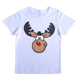NNEDSZ New Funny Adult Xmas Christmas T Shirt Tee Mens Womens 100% Cotton Jolly Ugly, Reindeer (White), L