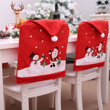 NNEDSZ 6-10x Christmas Santa Hat Chair Covers Table Cloth Dinner Home Décor Ornaments, 8PCS Chair Covers