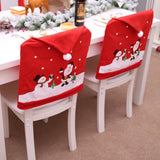 NNEDSZ 6-10x Christmas Santa Hat Chair Covers Table Cloth Dinner Home Décor Ornaments, 8PCS Chair Covers